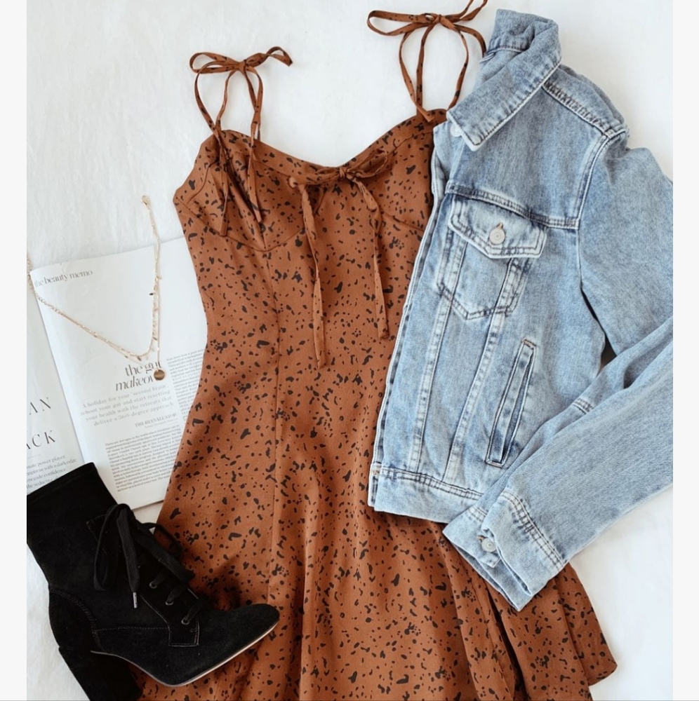 Lulu's Brown and Black Mini Dress